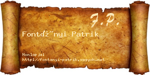 Fontányi Patrik névjegykártya