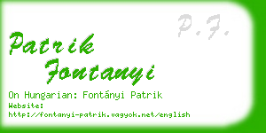 patrik fontanyi business card